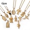 Hip Hop Gumeng Stainless Steel Real Gold Electroplating Wings Angel Pendant Necklace Niche Accessories