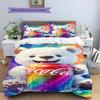 Coca-Cola Polar Bear Rainbow Print 3PCS Bedding Set, Duvet Cover with Pillowcases, No Comforter Included