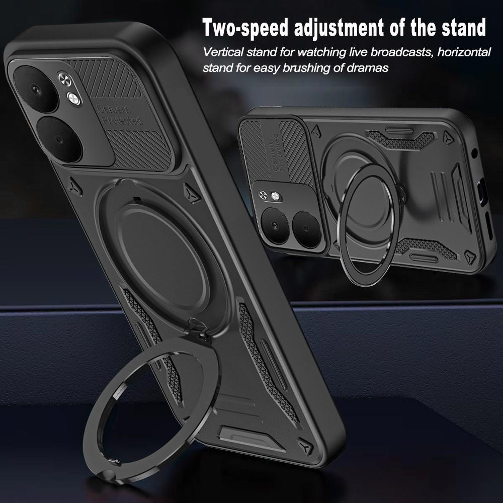 For Oppo A5x 5G Magnetic Case Shockproof TPU + PC Phone Back Cover with Kickstand
