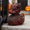Kleines Harz-Autozubehör Halloween Horror Entenfigur, Teufelstier Statue, Gruseliges Badezimmerornament Gotisches Schreibtischdekor für Regal Schreibtisch