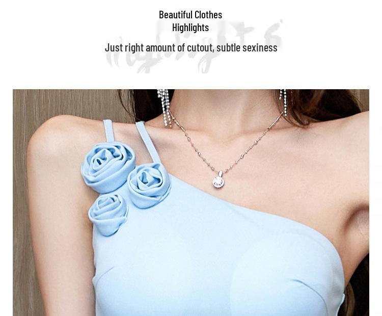 New Arrival: Slim Fit Spaghetti Strap Fishtail Evening Gown - Sexy Strapless Slit Dress for Women