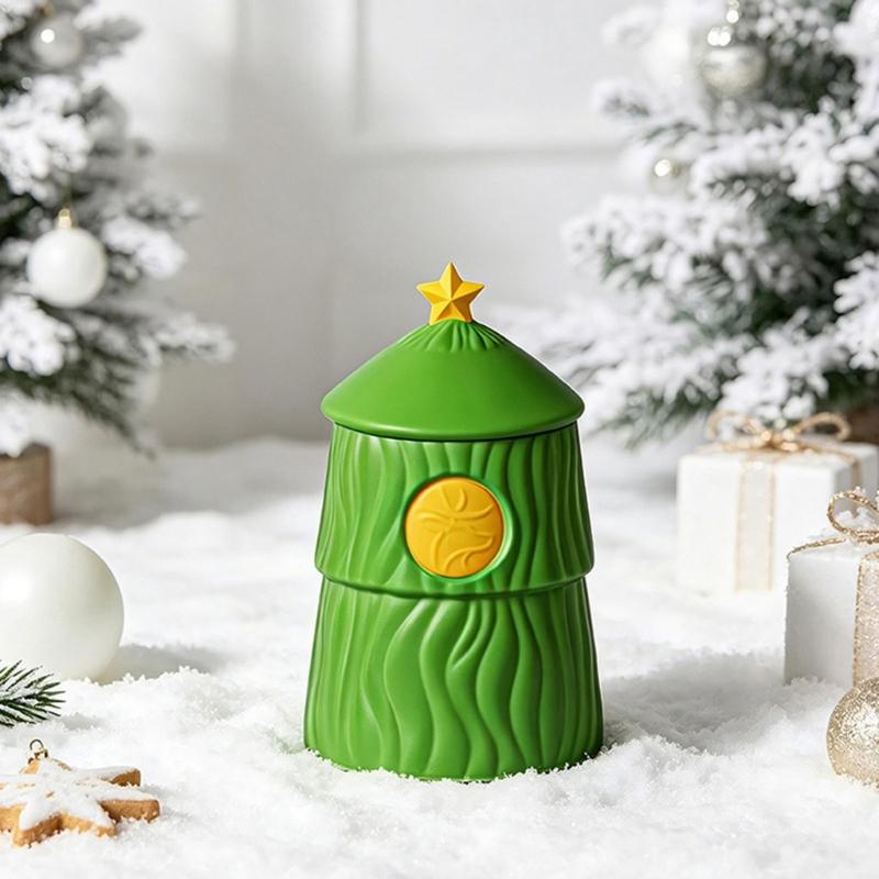 Holiday Tree Shape Container Craft Mould, Two Part Casting Mould Set for Handmade Candle Holder and Christmas Table Display