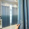 2 STK. Einfache Verdunkelungsvorhänge im nordischen Stil für Schlafzimmer und Wohnzimmer, elegant bestickte doppellagige perforierte Vorhänge aus Stoffgarn