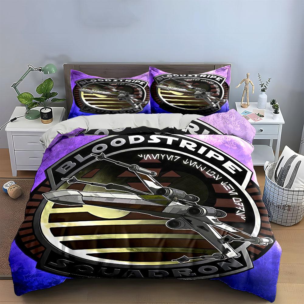 Bloodstripe Squadron Spaceship Bedding Duvet Cover Set Duvet Cover Pillowcases (1*Duvet Cover 2*Pillowcases, without duvet insert)
