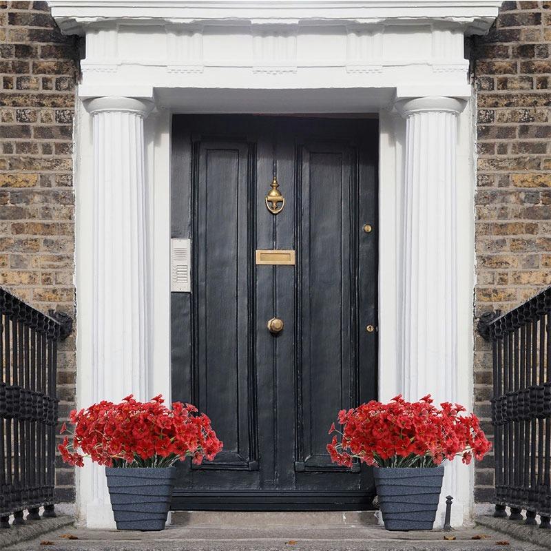 1/3 Bundle Outdoor Artificial Flowers No Fade Fake Violet Flowers for Home Outdoor Garden Patio Window Wedding Decoration