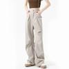 Women's 2025 Quick-Dry Rivet Work Pants: Spring/Summer, Narrow Straight-Leg, Casual, Wide-Leg