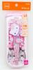 OSK Cutlery Hello Kitty Sakura with and Made in Sliding Dishwasher Easy to for Girls and Children Set, Design, Pull-Lid Trio, Chopsticks, Spoon, Fork,
