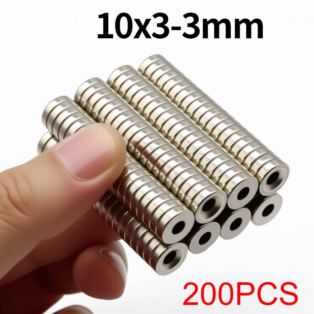 10x3-3mm Super Strong Neodymium Magnet  N35 NdfeB Permanent Magnetic Imanes Round with Holes Powerful Magnets Refrigerator