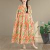 DIMANAF New 2026 Women Plus Size Summer Casual Long Dress Cotton Loose Oversize Floral Print Beach Sundress