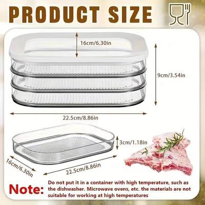 Multi-layer Transparent Deli & Meat Storage Box with Lid
