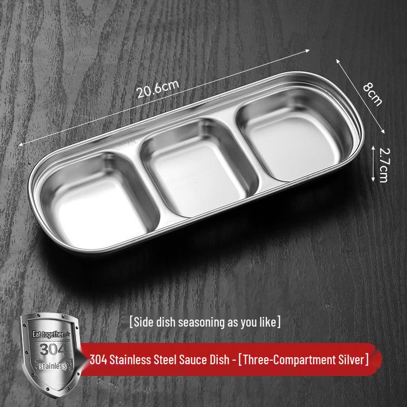 304 Stainless Steel Round Dipping Dish for Korean BBQ & Sauces