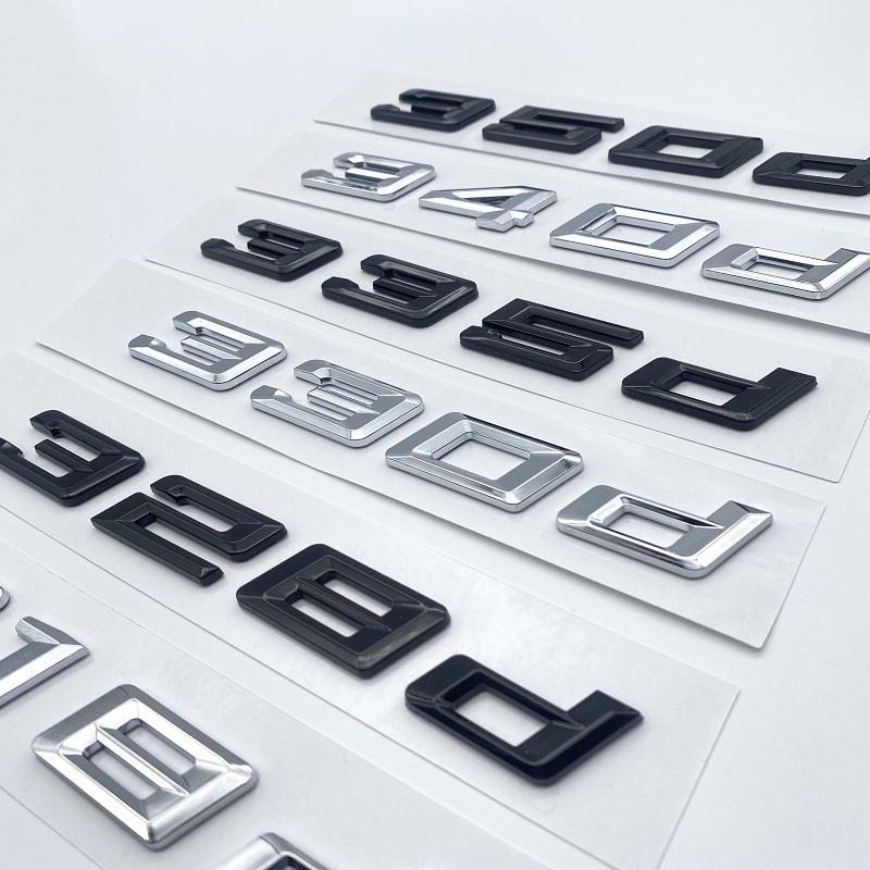Nová čísla písma Písmena 316d 318d 320d 325d 328d 330d 335d Emblém GT ABS pro BMW řady 3 E90 E46 F30 Logo kufru auta