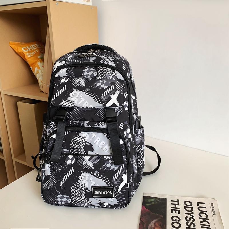 Women's Print Backpack Student Schoolbag Men's Large Capacity Travel Backpack