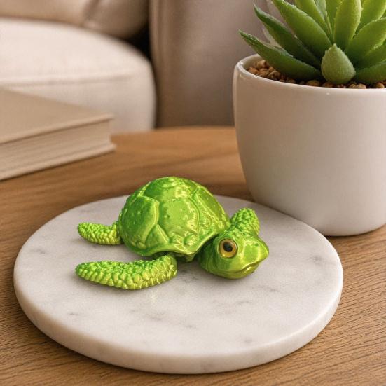 Figurina di Tartaruga Marina Stampata in 3D, Ornamento Tartaruga con Articolazioni Mobili, Modello Tartaruga Antistress Giocattolo Fidget, Decorazione Animale Marino per Casa Ufficio