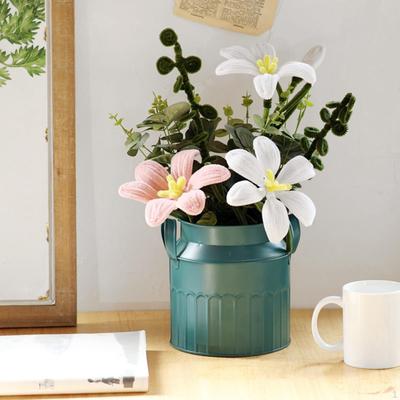 Vaso de Flores Decorativo Vaso de Ferro Portátil Decoração para Casa Balde Seco Vaso de Plantas para Casamento