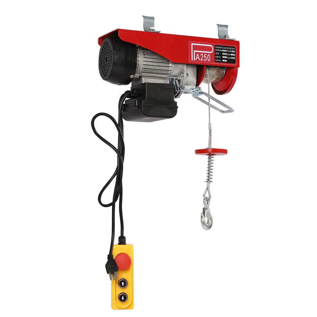 Electric Hoist, 551lbs Electric Winch, Electric Lift, 110V Electric Hoist with Remote Control & Single/Double Slings for Lifting