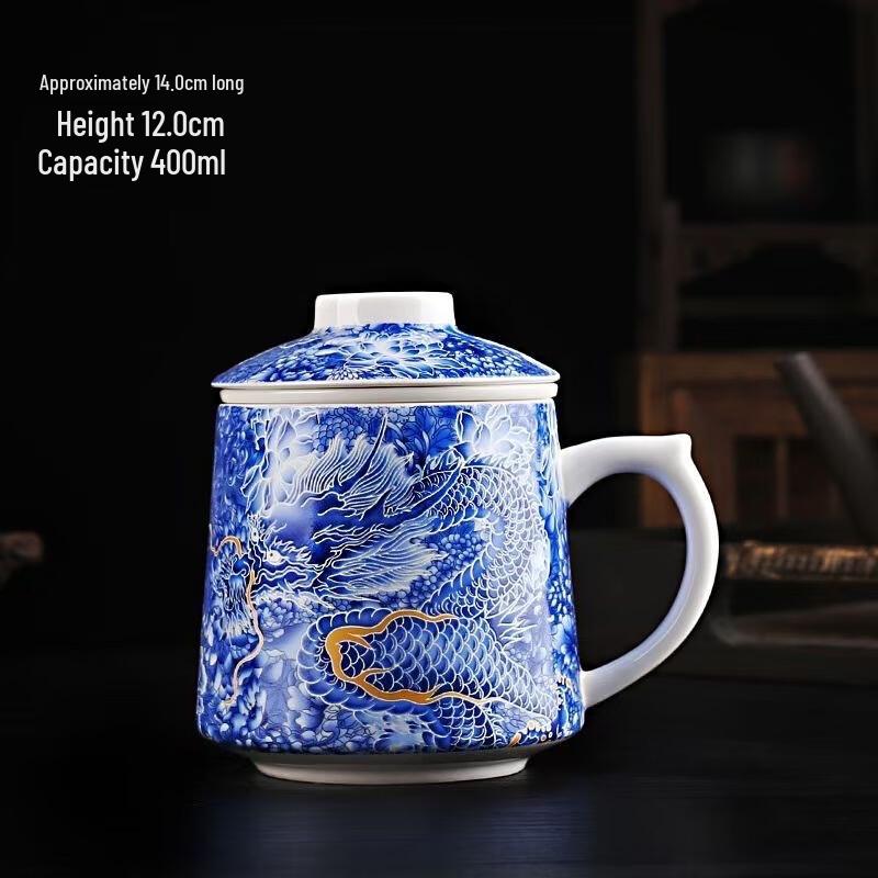 Shangqi Retro Filigree Ceramic Tea Pot Office Cup