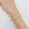 Silver 925 Bracelet Thin Silver Bracelet 3-drop Chain Pretty Silver Gold Pink Gold 1174