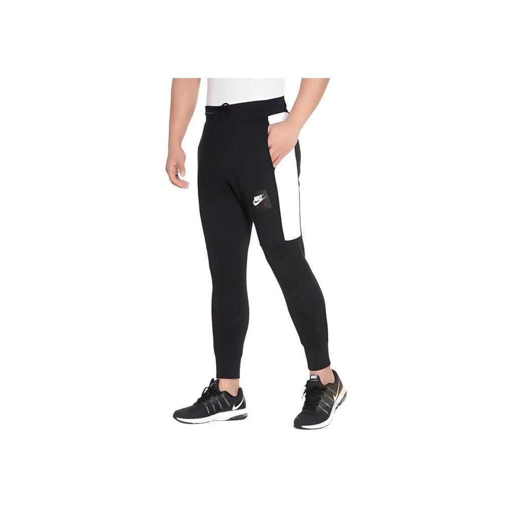 Nike Color Block Lace-Up Casual Fleece Slim Fit Breathable Knitted Sports Pants Men Pants Black AT5260-011