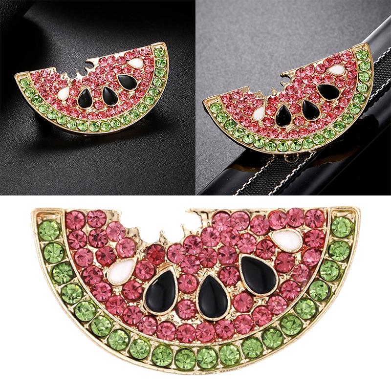 Broche de sandía de cristal de moda, broche, insignia, ramillete, accesorios de joyería