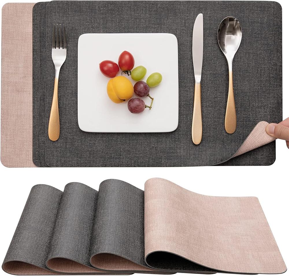 

Single/Double-Sided Leather Placemats Rectangular Stylish Minimalist Placemats Heat-Resistant, Non-Slip, Waterproof, Insulated 1PCS 43x30