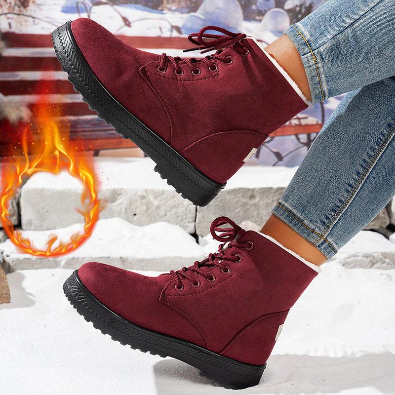 Women's Boots Classics Women Winter Boots With Fur Warm Booties Winter Shoes Woman Snow Boots Ankle Rubber Black Botas Mujer