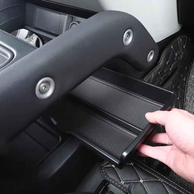 For Land Rover Defender 90 110  -2024 ABS Car Under Central Console Storage Box Slicone Mat Organizer Tray Auto Accessories