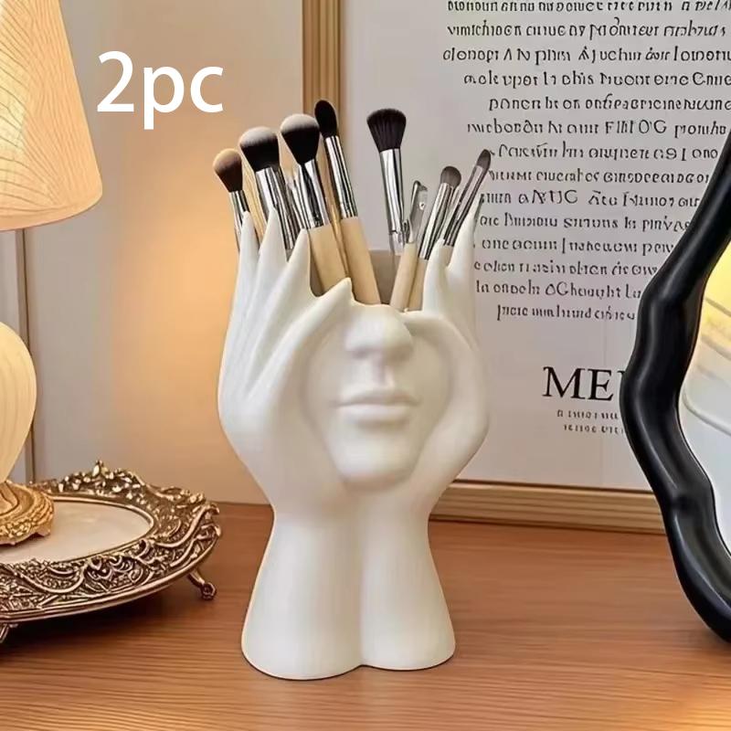 1/2PCS Creative Human Body Art Pen Holder Multifunctional Desktop Storage Box Makeup Brush Holder Office Desk Decor