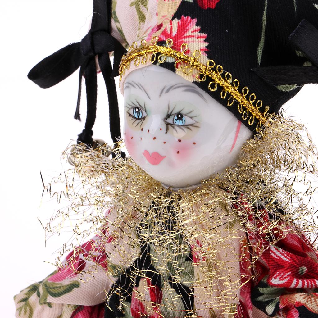 6 Inch Italian Doll Porcelain Clown Figures Artware Fit for Valentine Gift, Desktop Decor