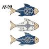 Nautical Bathroom Accessories 3Pcs/Set Wooden Fish Wall Decor, Knot Print Decorations, Coastal Rustic Wood Decor Style Art for Beach House Home