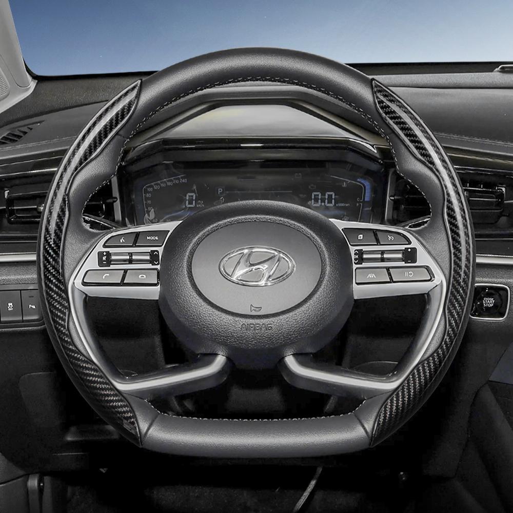 Suitable for Hyundai Carbon Fiber Texture Steering Wheel Cover with Segmented Quick-Release Design, Durable, for Tucson Elantra Avante I30 Sedan