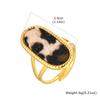 Modisches Plüsch-Leopardenmuster Breites Armband für Damen, 18K Goldfarbener Edelstahl Offener Armreif, Charm Luxus Schmuck