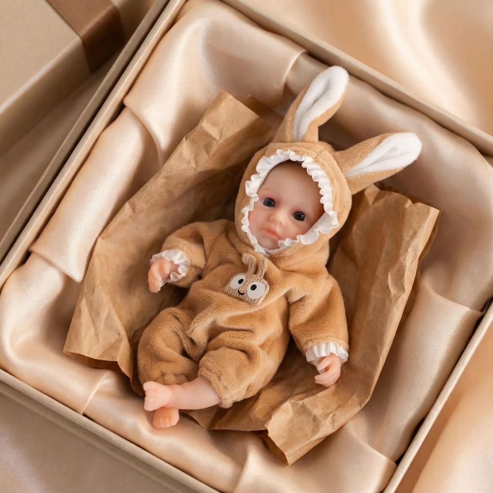 Мини 15 см Полностью Силиконовая Кукла Реборн с Открытыми/Закрытыми Глазами (на выбор), Кукла Новорожденный, Эластичная Мягкая Кукла Реборн для Детей, Новогодний Подарок open eyes boy doll