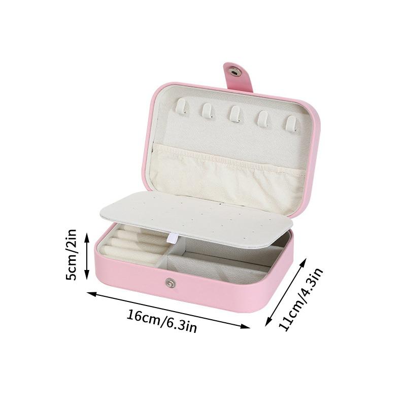 Portable Jewelry Box Jewelry Organizer Display Travel Jewelry Case Boxes Button Leather Storage Zipper Jewelers Joyero