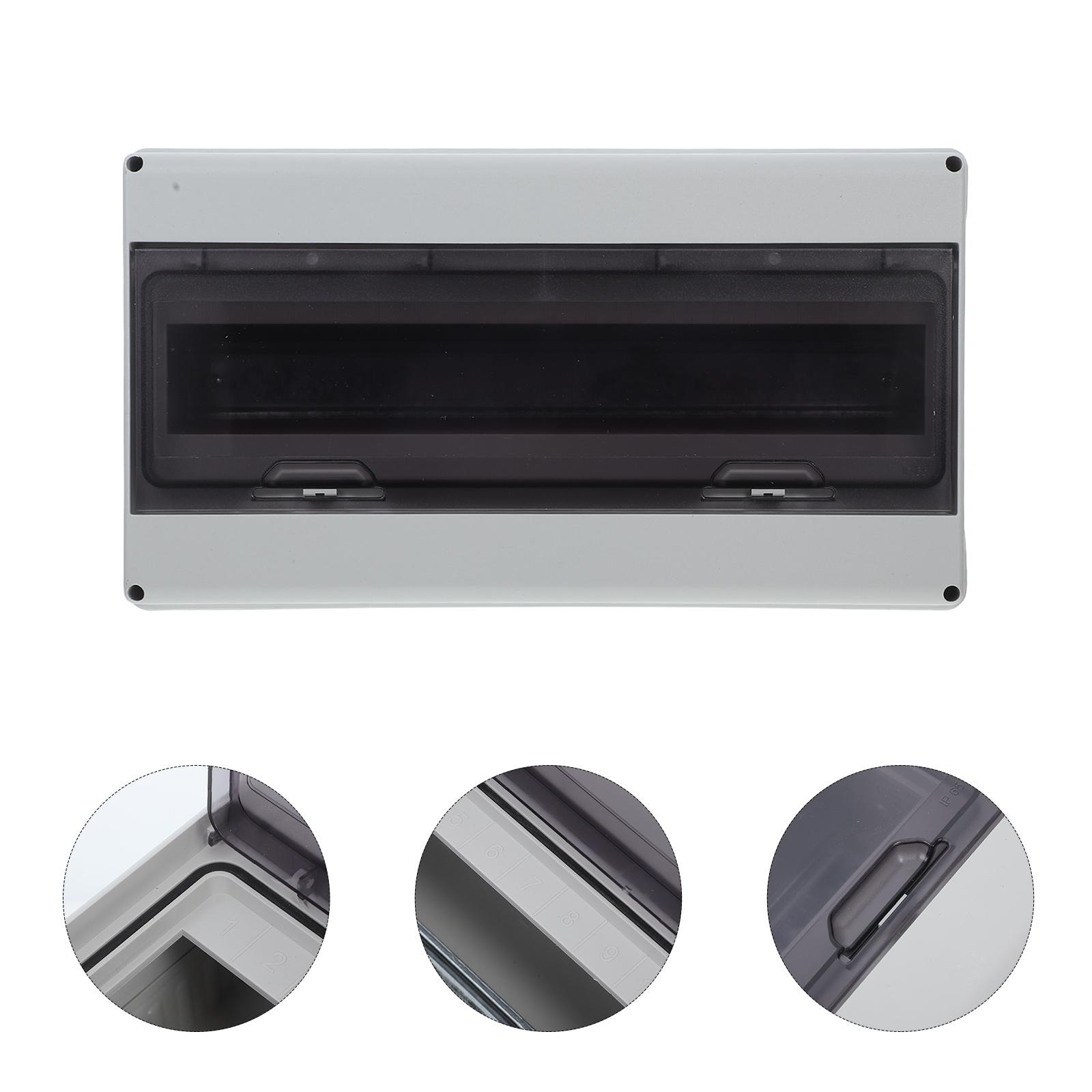 

18 Way Waterproof Distribution Box IP65 Clear Window Mount Breaker DIN Rail Enclosure High Power Charging 36.30X19.80X9.00CM білий