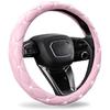 Pink Steering Wheel Cover 2025, Cute Diamond Bling Comfort Leather Car Pink