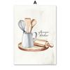 Kitchenware Art Picture Nordic Wall Decor Canvas Painting Cook Knife and Fork Poster Home Dcor No Frame