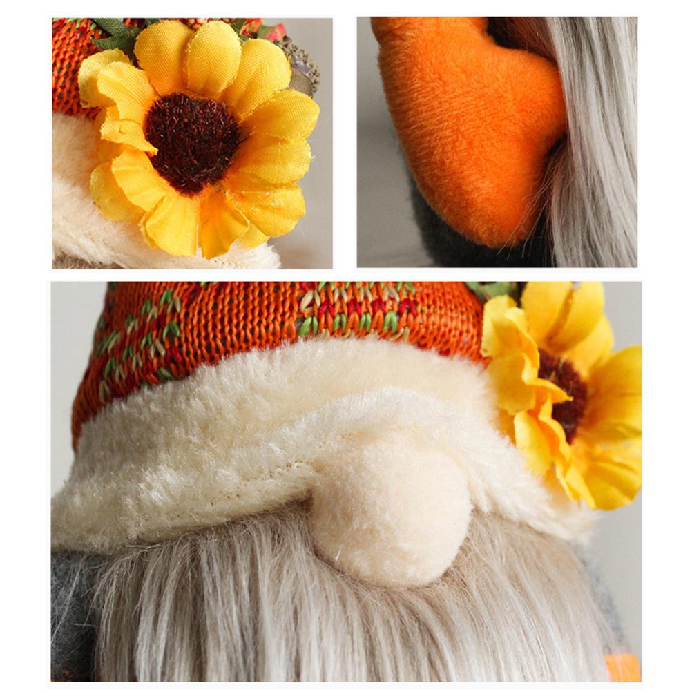 Pumpkin Sunflower Faceless Doll Gnome Ornament Window Display Decor