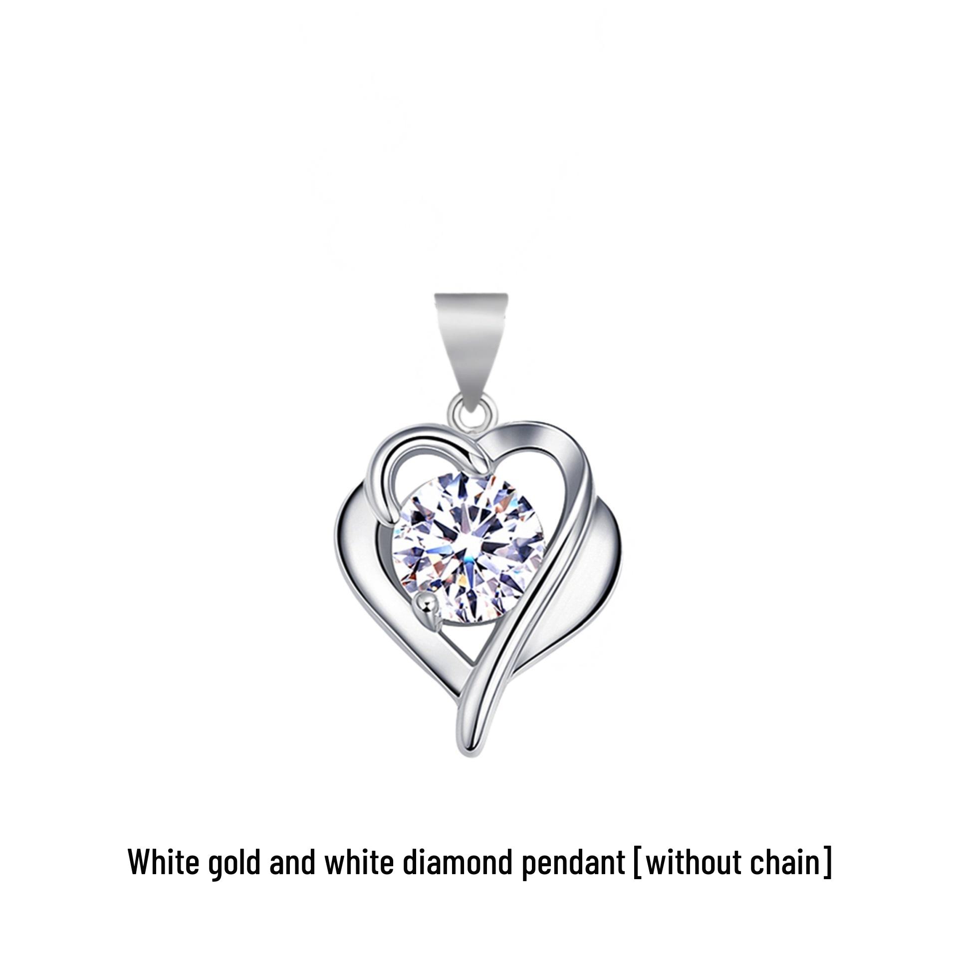 Элегантное корейское серебряное ожерелье на ключицу с подвеской в виде сердца и бриллиантовым акцентом для женщин