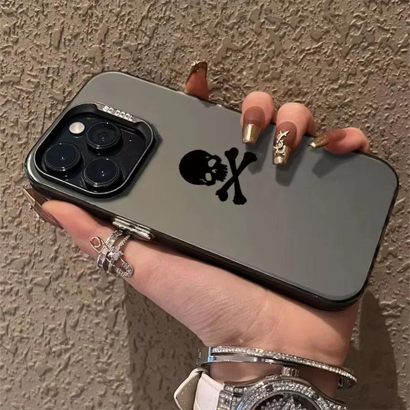 Black Skull Laser Silver Phone Case for  Poco F6 F5 X5 M6 X6 Pro 5G Mi 14 13 12 12T 13T Pro 11 Lite 5G NE 14T Hard Cover