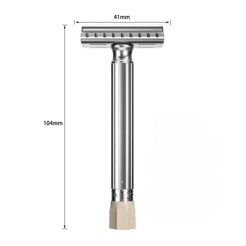 Manual Shaver for Men Adjustable Double-blade Old-fashioned Two-piece Set Detachable Blade Holder Manual Razor
