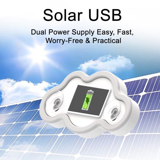 Solar Car Cloud Night Light Multi-Color LED Wireless Atmosphere Lamp for Triangle Window Wireless Waterproof Car Interior Decoration