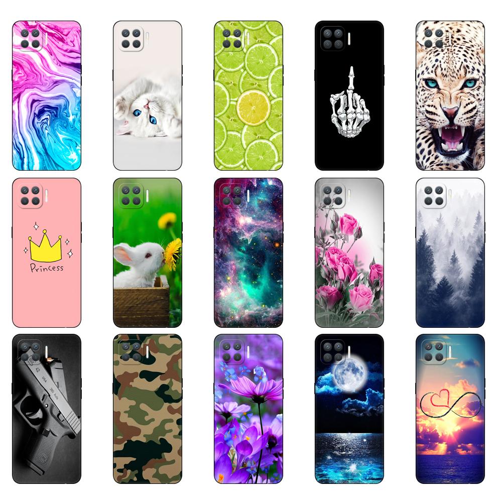 For Oppo Reno4 Lite Case Silicon Phone Case On Oppo F17 Pro Back Cover  Reno 4 Lite 6.43" Black Tpu Case Pink Anime Space Car