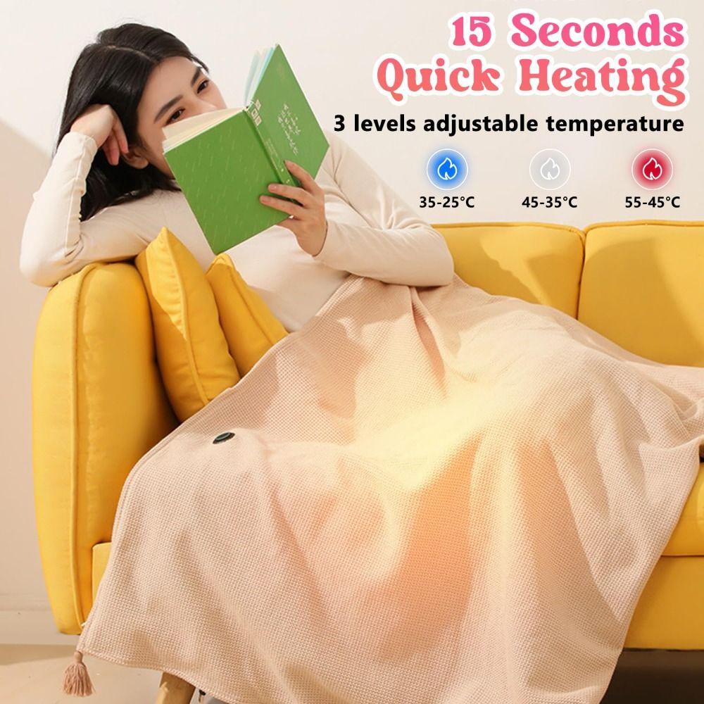 Wearable Shawl Blanket Washable Heating Lap Blanket Household Heating Cloak for Winter