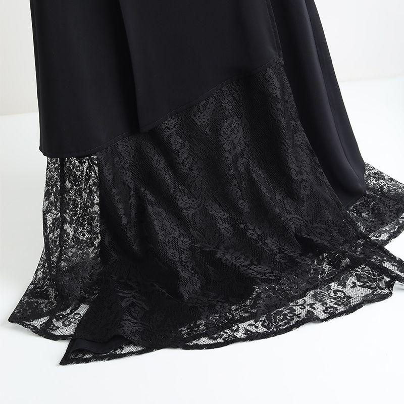 Irregular Black Lace Skirt Summer Hollow Out Design Fashion Women Skirts