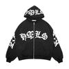 European and American New For Women Street Hoodie Foam Zipper European and American Hooded Sweater