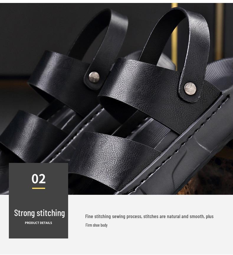 Men's Summer 2025 Dual-Use Non-Slip Driving Sandals: Casual Thick-Soled Beach Shoes