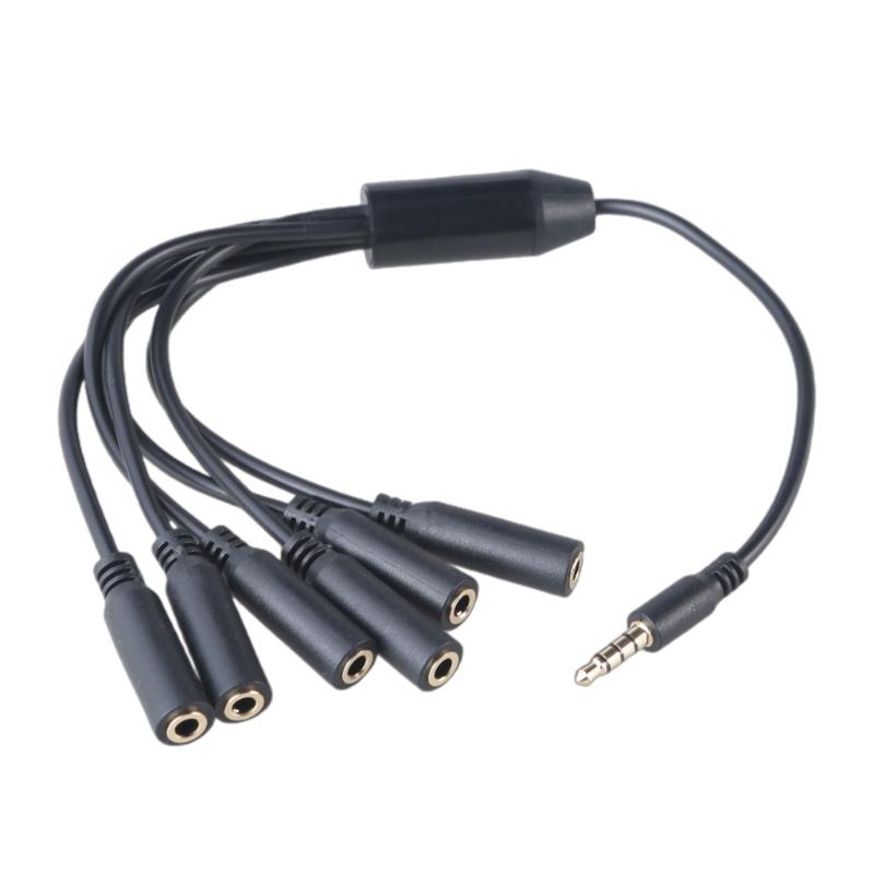 1 in 3/4/5/6 Out 3.5mm AUX Cord Male to Female Stereo AUX Converters Wire Splitter Cable 4-Section for Headphones