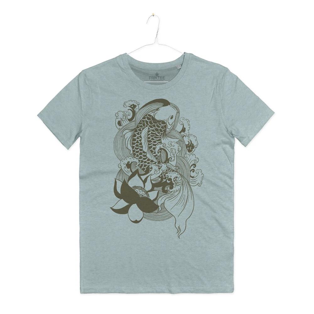 Men s Tattoo T-Shirt Carp Koi Japan Koi Fish And Lotus Tattoo T-Shirt Man 4XL