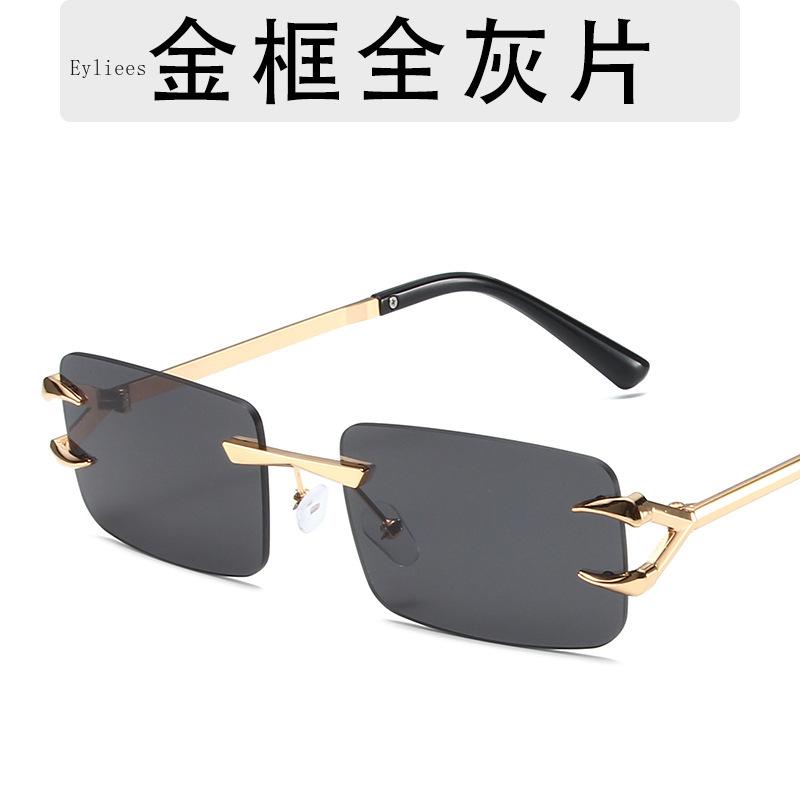 

Новые Модные Винтажные Прямоугольные Солнцезащитные Очки Безободковые Бесцветные Градиентные Защитные Очки Uv400 Летние Дорожные Солнцезащитные Очки Для Женщин